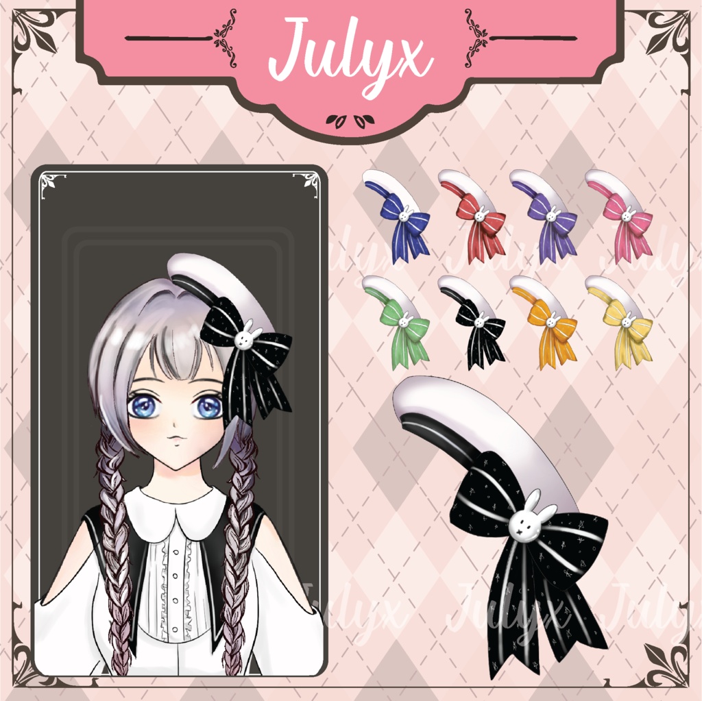 Vtuberモデル用ボウハット 8色(Vtuberアセット)