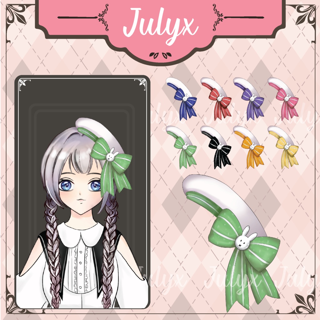 Vtuberモデル用ボウハット 8色(Vtuberアセット)