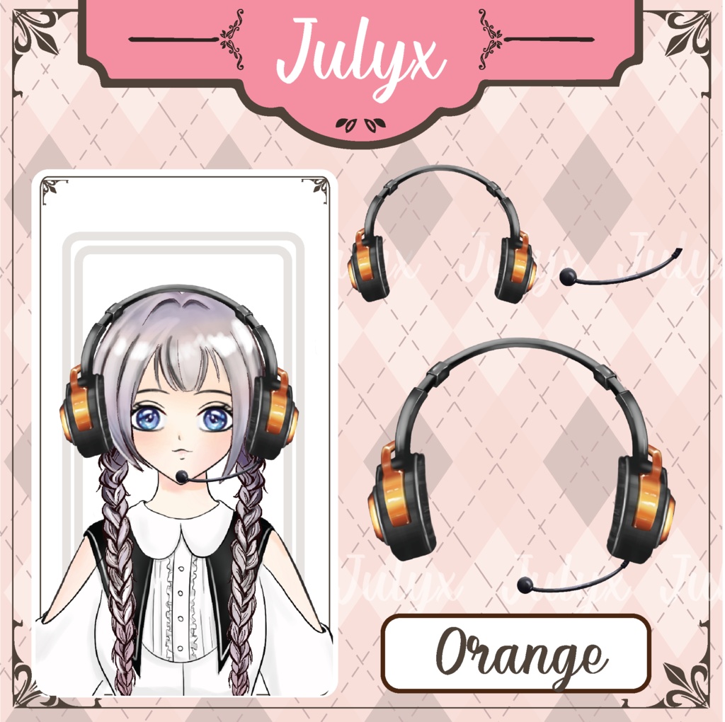 Vtuber向けクールヘッドフォンモデル - 7カラー