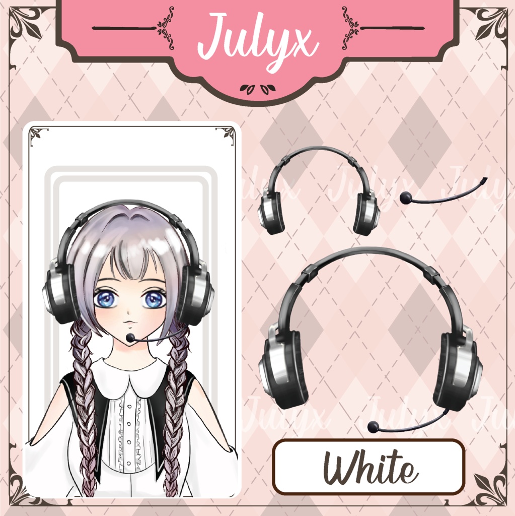 Vtuber向けクールヘッドフォンモデル - 7カラー