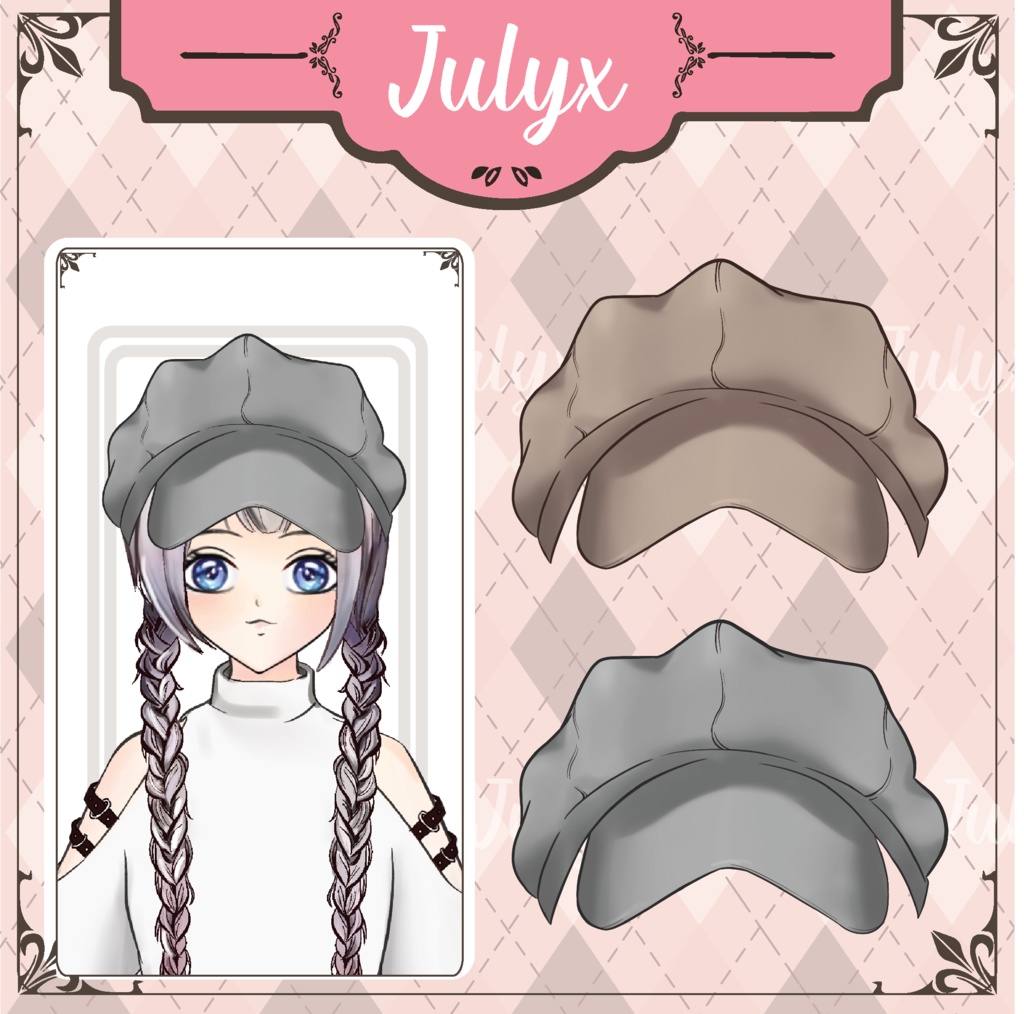 Vtuberモデル用帽子(2色)