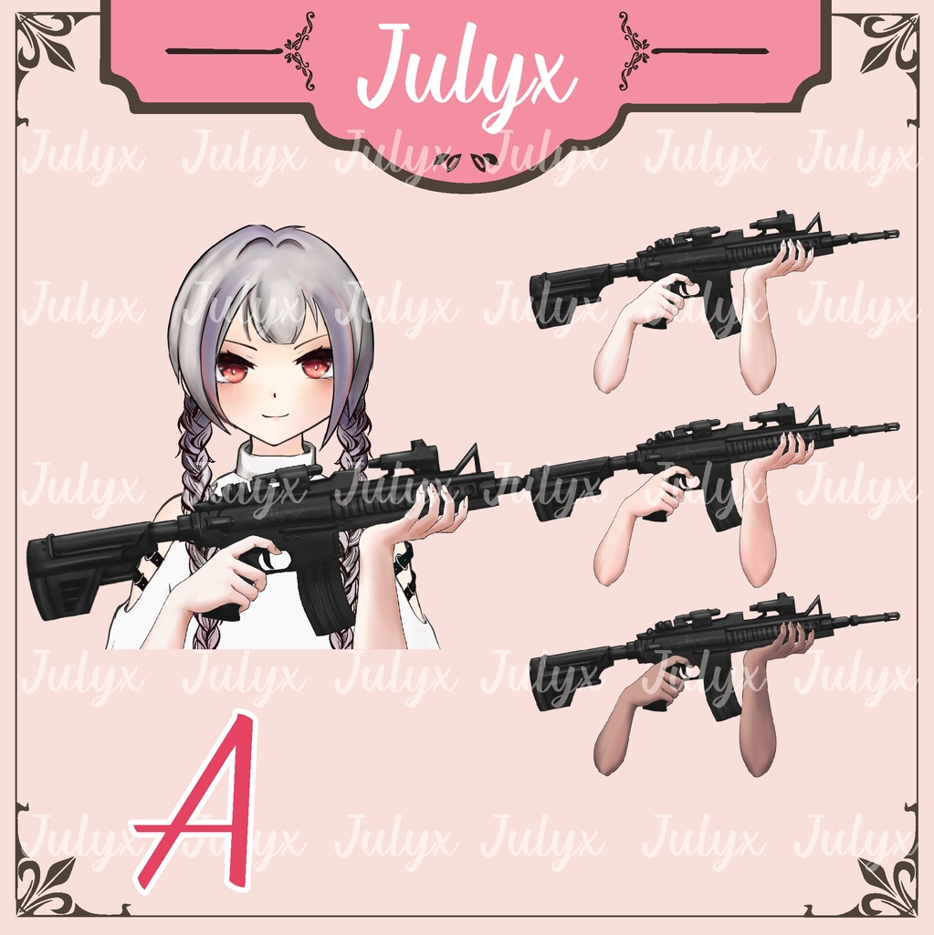 FPS Apex Vtuber モデル用の手、ハンドガン、ヘッドフォン、マスク (Vtuber アセット)