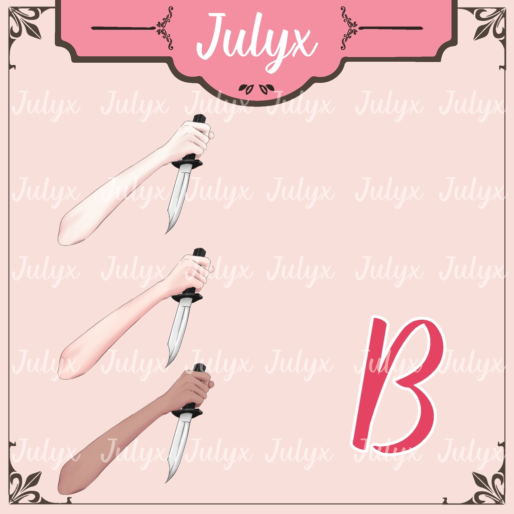 VtuberモデルFPS Apex用のグローブ、ハンド、ナイフ(Vtuberアセット)