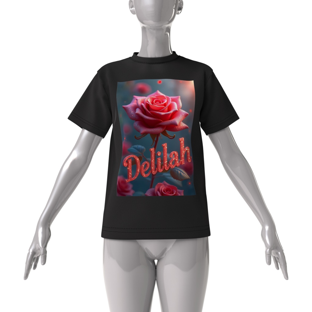 ローズブラックTシャツ