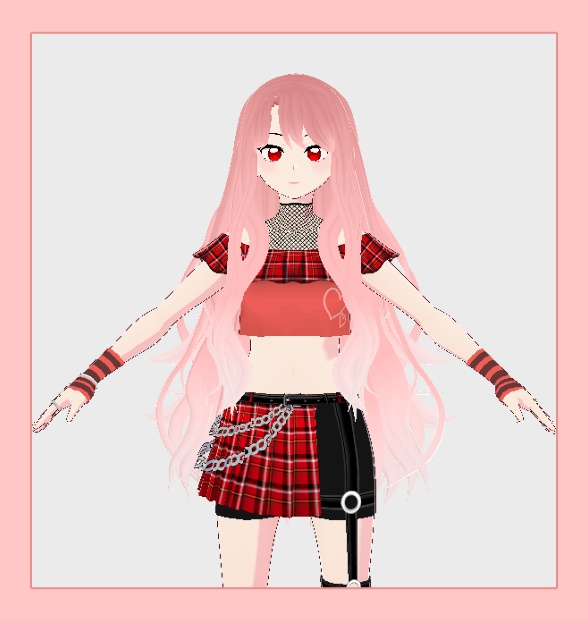 long pink hair for Vroid