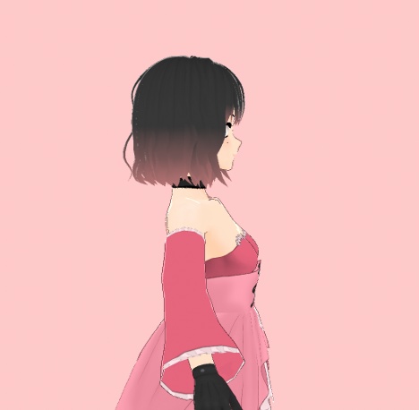 Short Hair Black-Pink Hair