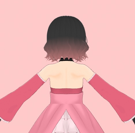 Short Hair Black-Pink Hair