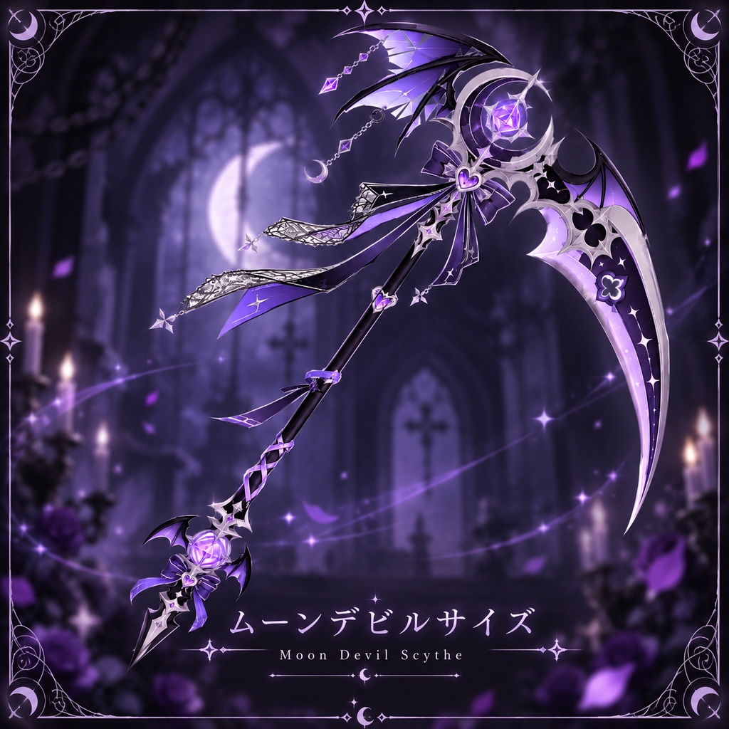 【Halloween】ムーンデビルリーパー | Moon Devil Reaper【大鎌・3Dモデル・VRChat向け】
