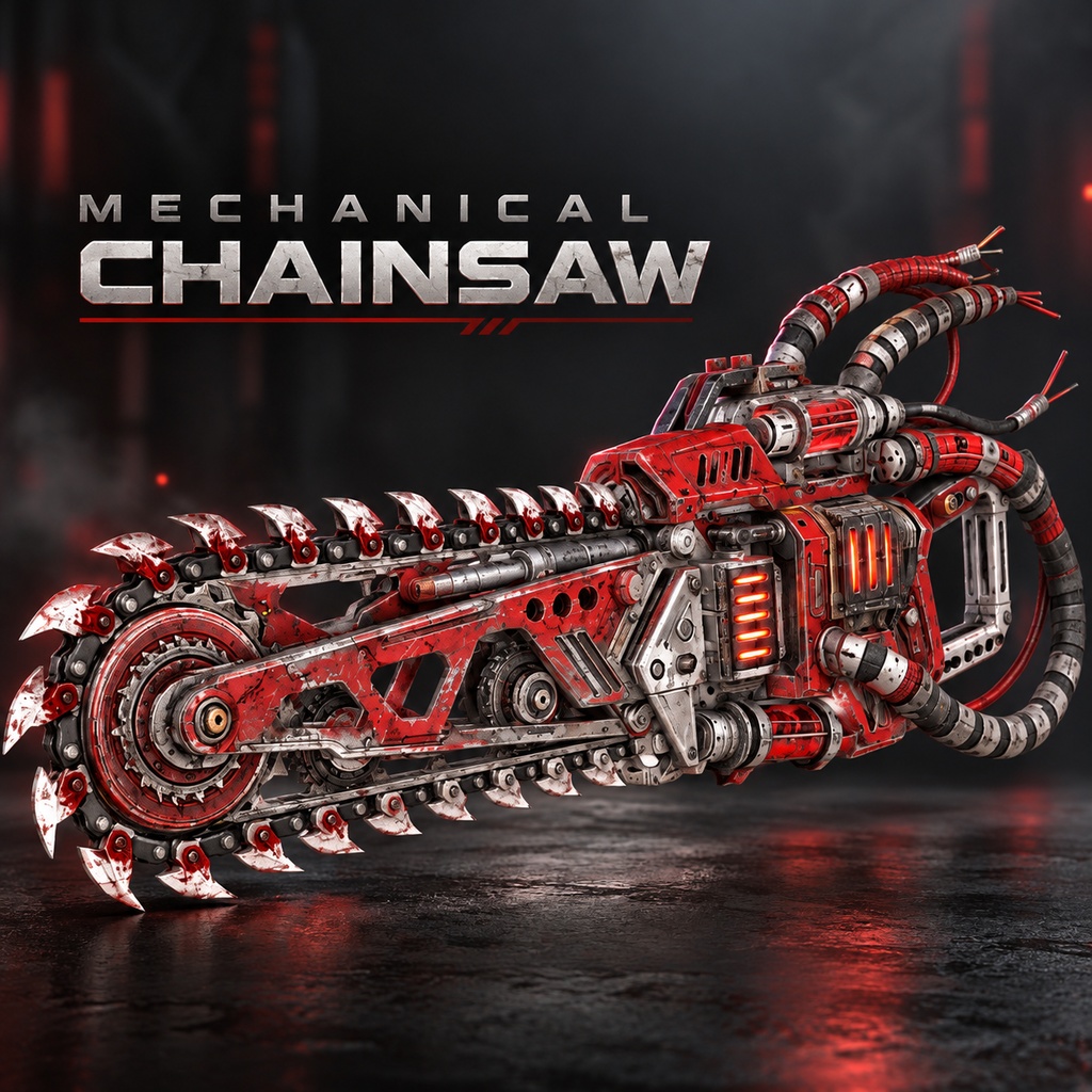 【3Dモデル】メカニカルチェーンソー / Mechanical Chainsaw