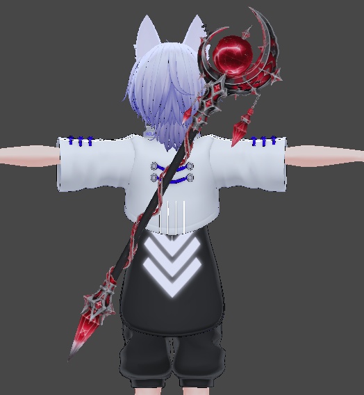 【3Dモデル】紅月の魔法杖 / Crimson Moon Staff