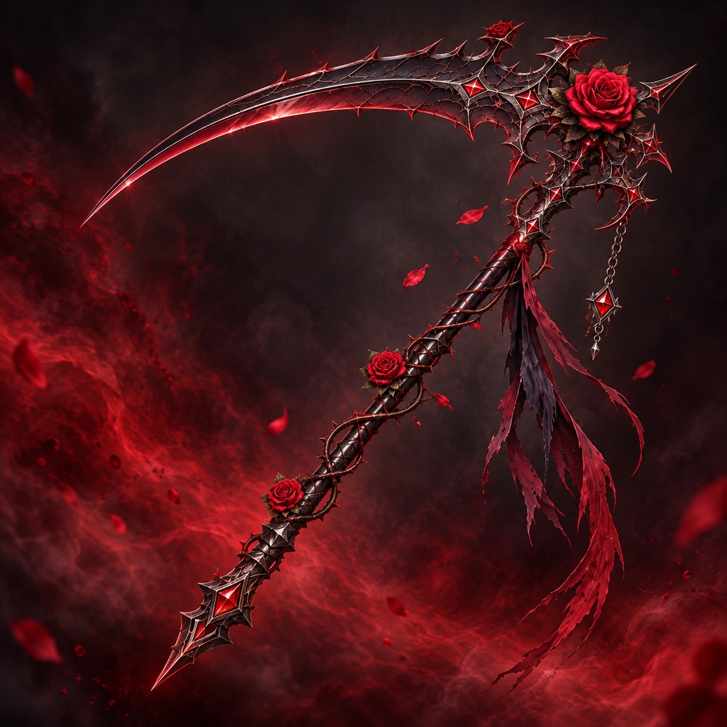 【3Dモデル】Rose Scythe｜薔薇の大鎌｜ゴシック・ハロウィン