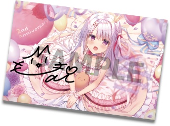 まいたけCh2周年記念ラバーマット (直筆サイン入りメッセージカード付き)