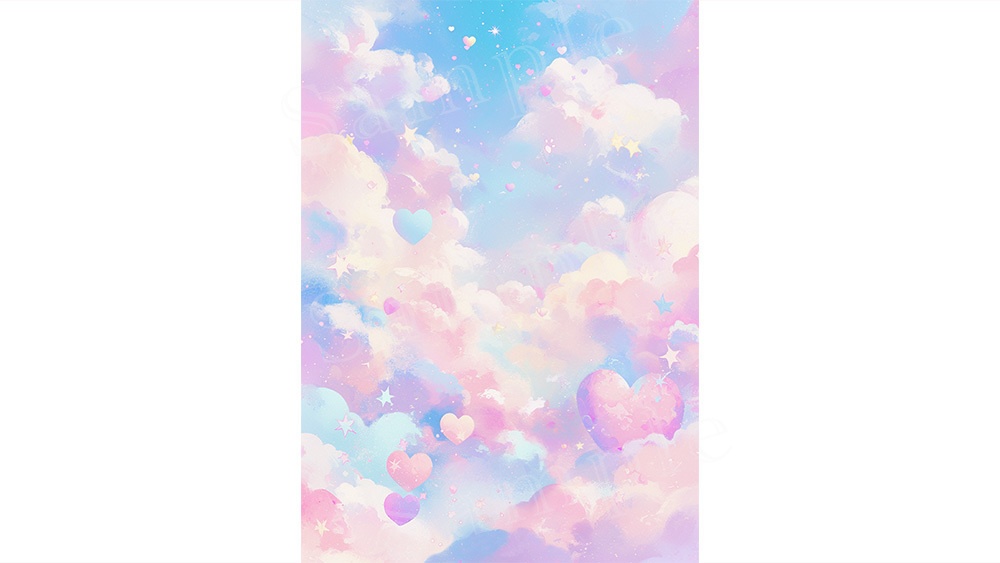 【web/印刷用】夢かわいいイラスト背景素材【無料あり】