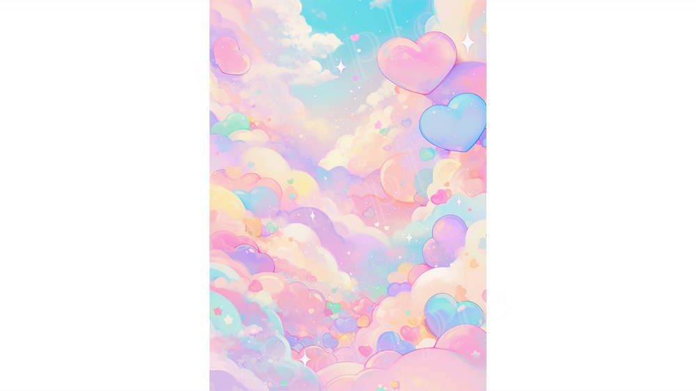 【web/印刷用】夢かわいいイラスト背景素材【無料あり】