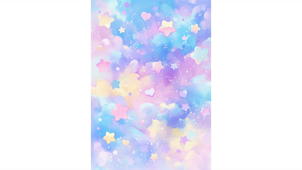 【web/印刷用】夢かわいいイラスト背景素材【無料あり】