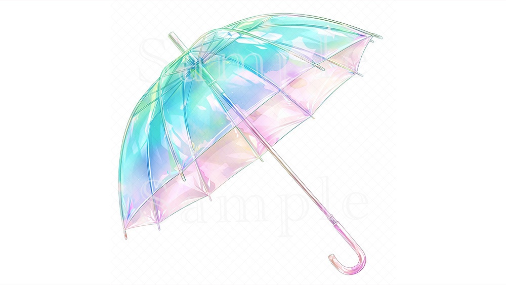 【無料】透明傘水彩イラスト素材集