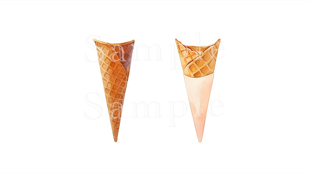 【web/印刷用】アイスクリーム水彩イラスト素材集【組み合わせ自由】