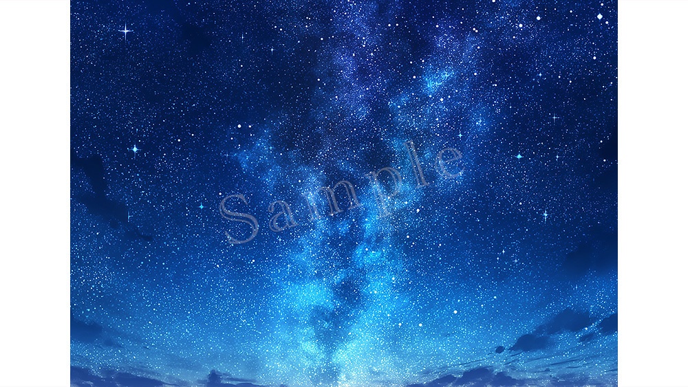 【web/印刷用】キラキラ星空背景素材