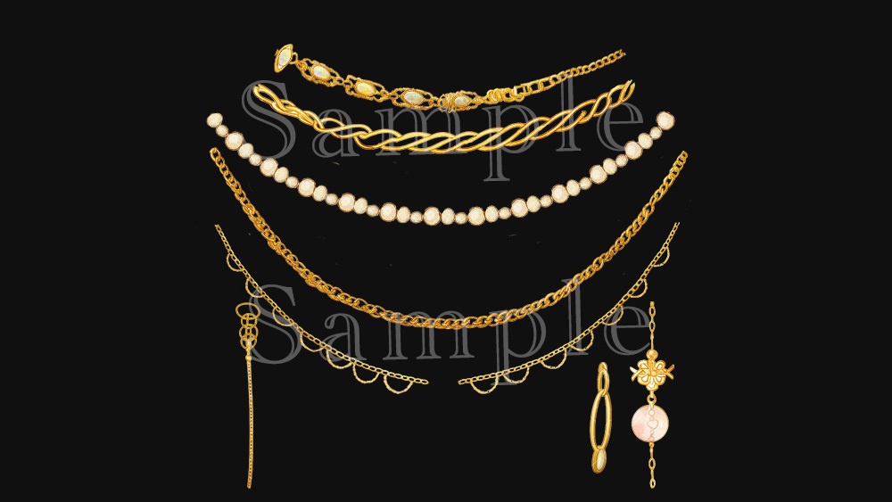 【web/印刷用】キラキラ宝石ジュエリー水彩イラスト素材集【無料あり】