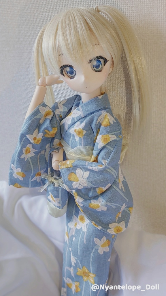 水仙浴衣(着物)(水色) MDD 【Nyantelope】