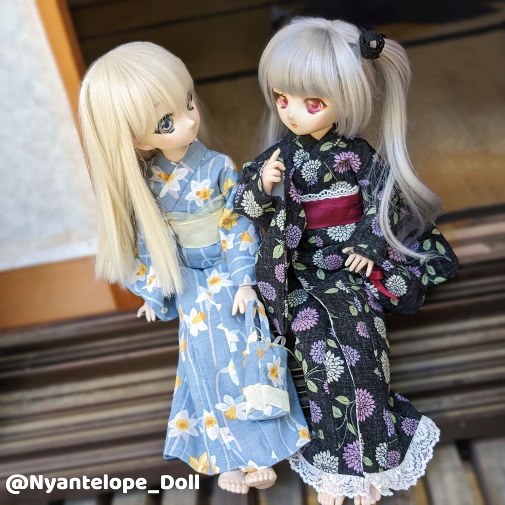 水仙浴衣(着物)(水色) MDD 【Nyantelope】