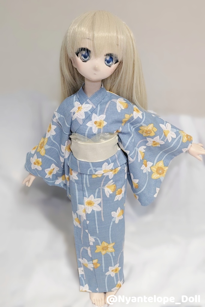 水仙浴衣(着物)(水色) MDD 【Nyantelope】