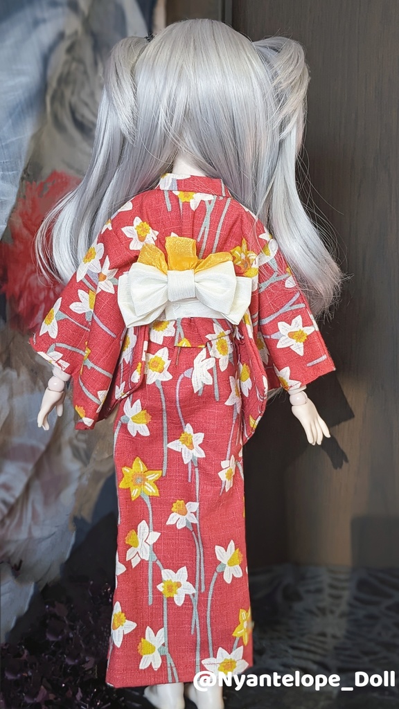 水仙浴衣(着物)(紅色) MDD 【Nyantelope】