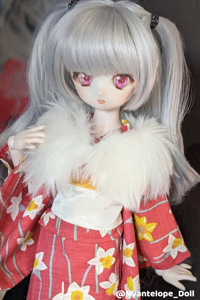 水仙浴衣(着物)(紅色) MDD 【Nyantelope】