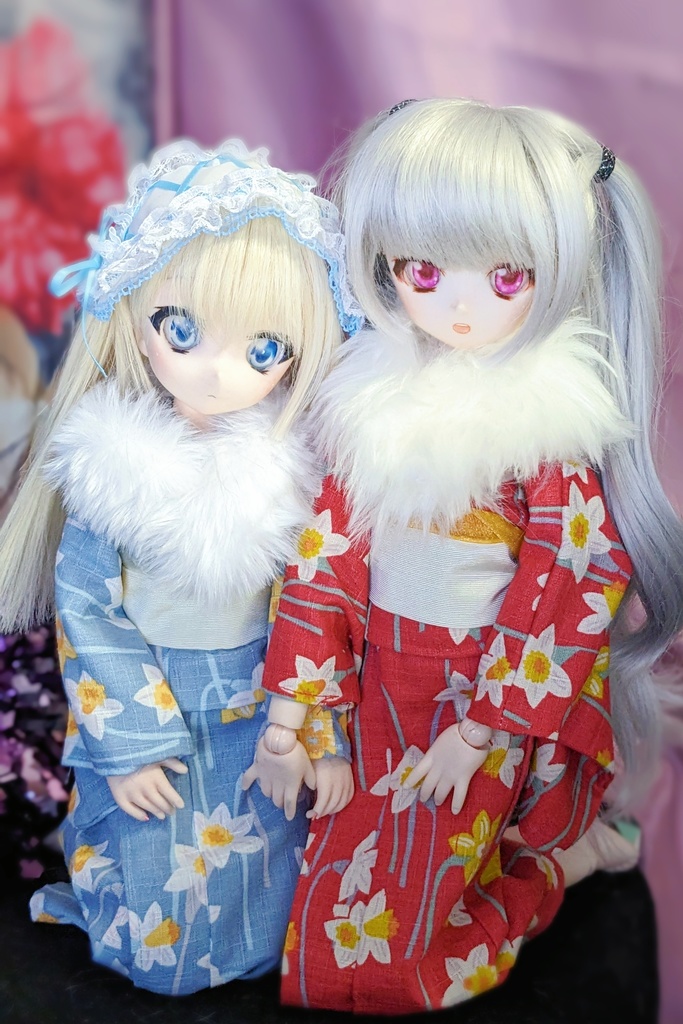 水仙浴衣(着物)(紅色) MDD 【Nyantelope】