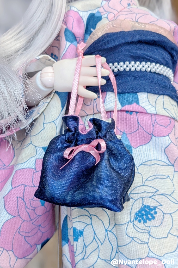 洋花のお嬢様浴衣(ピンク)【Nyantelope】 MDD 浴衣 巾着