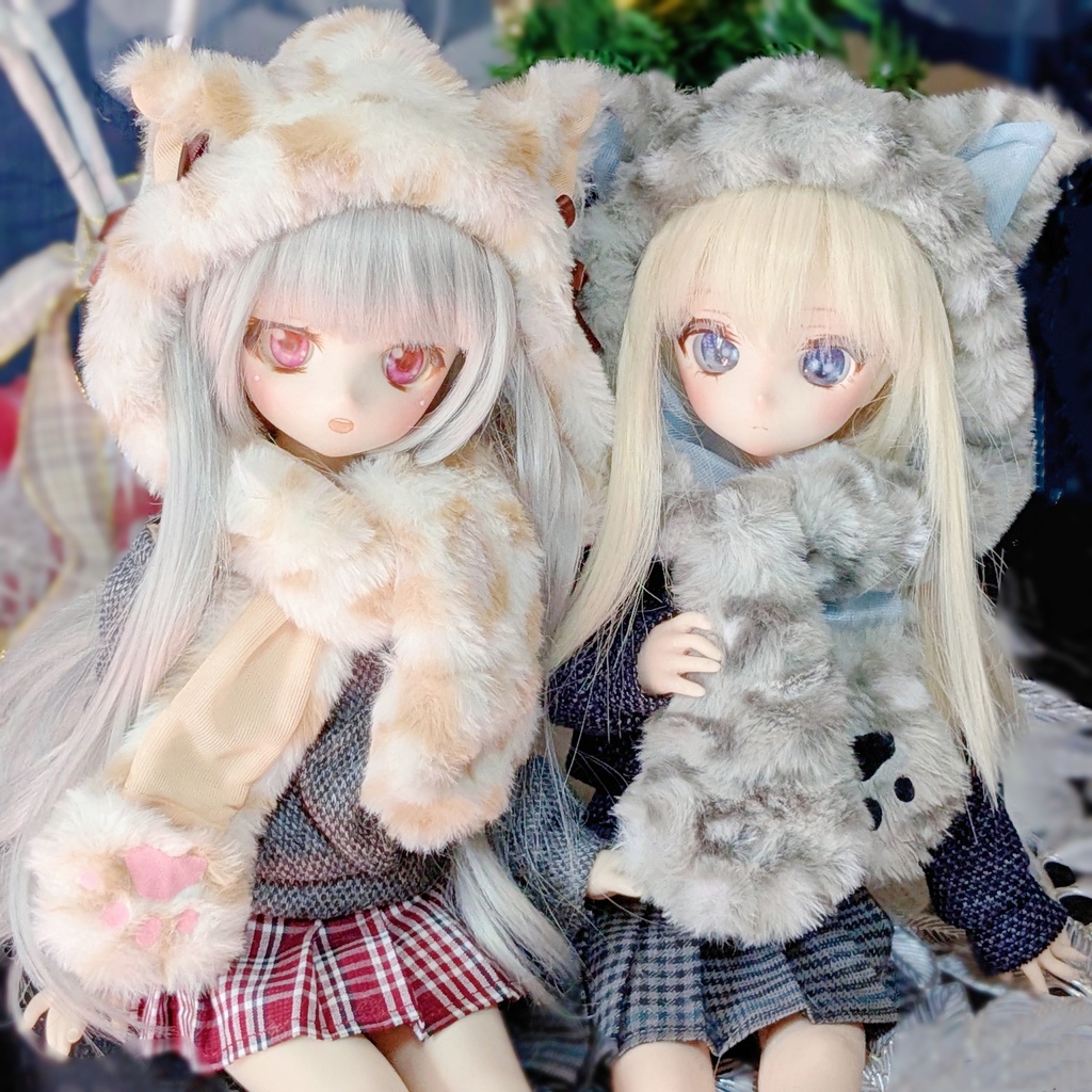 猫耳フード付きマフラー (ヒョウ、ユキヒョウ)【Nyantelope】 MDD マフラー 手袋