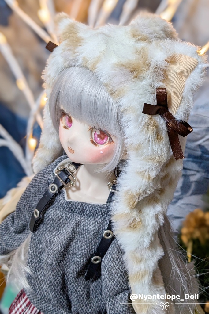 猫耳フード付きマフラー (ヒョウ、ユキヒョウ)【Nyantelope】 MDD マフラー 手袋