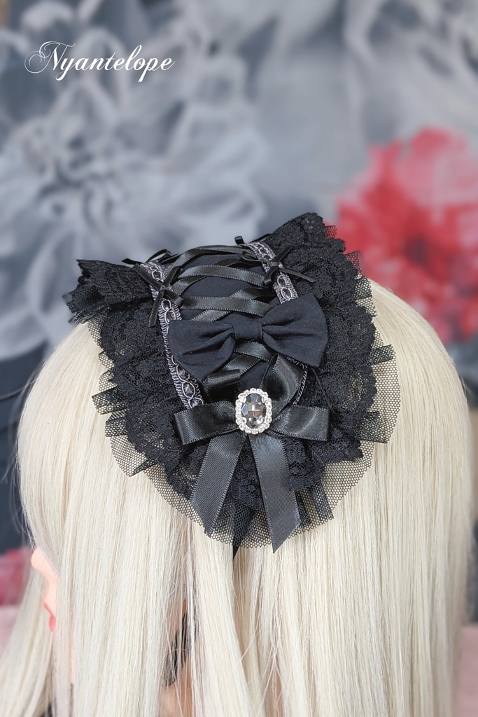 漆黒ヘッドドレス 【Nyantelope】 ロリィタ ロリータ ゴスロリ