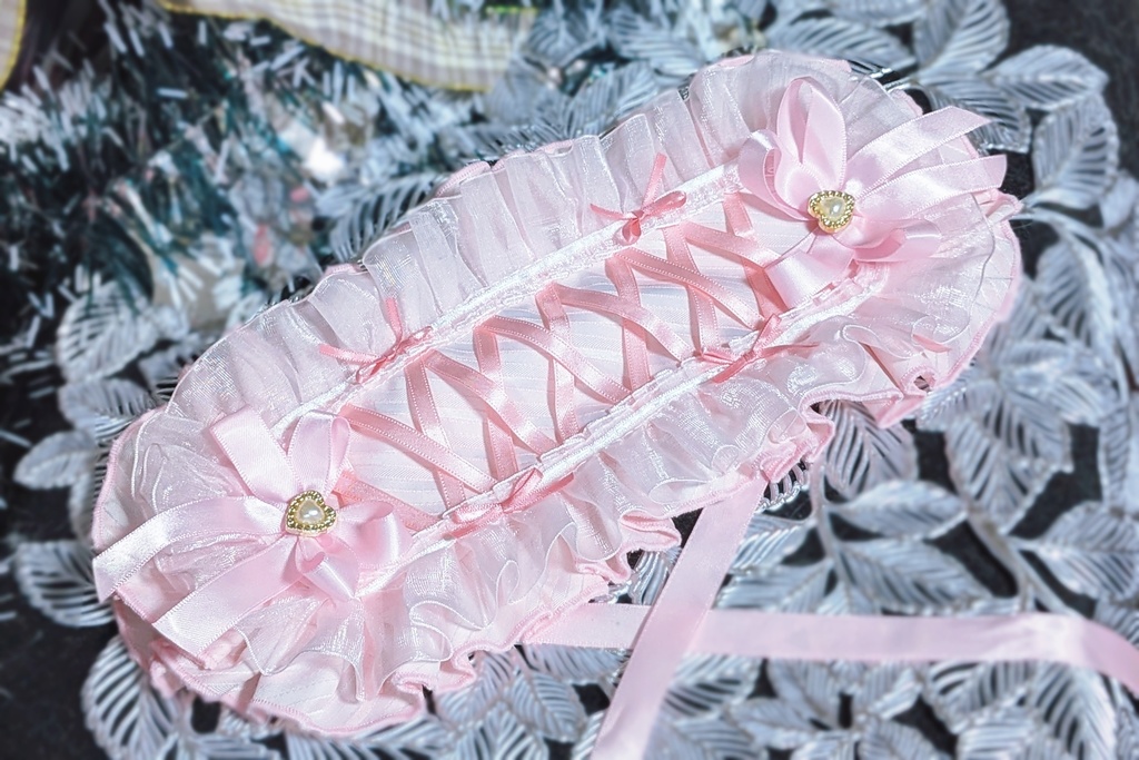 乙女のヘッドドレス(ピンク、ホワイト) 【Nyantelope】 ロリータ ロリィタ