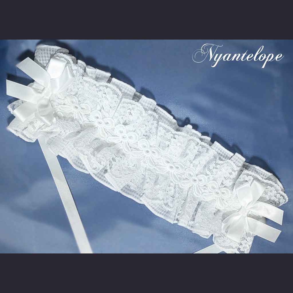 リボンレースのヘッドドレス(ブラック、ホワイト)【Nyantelope】 ロリータ ロリィタ ゴスロリ