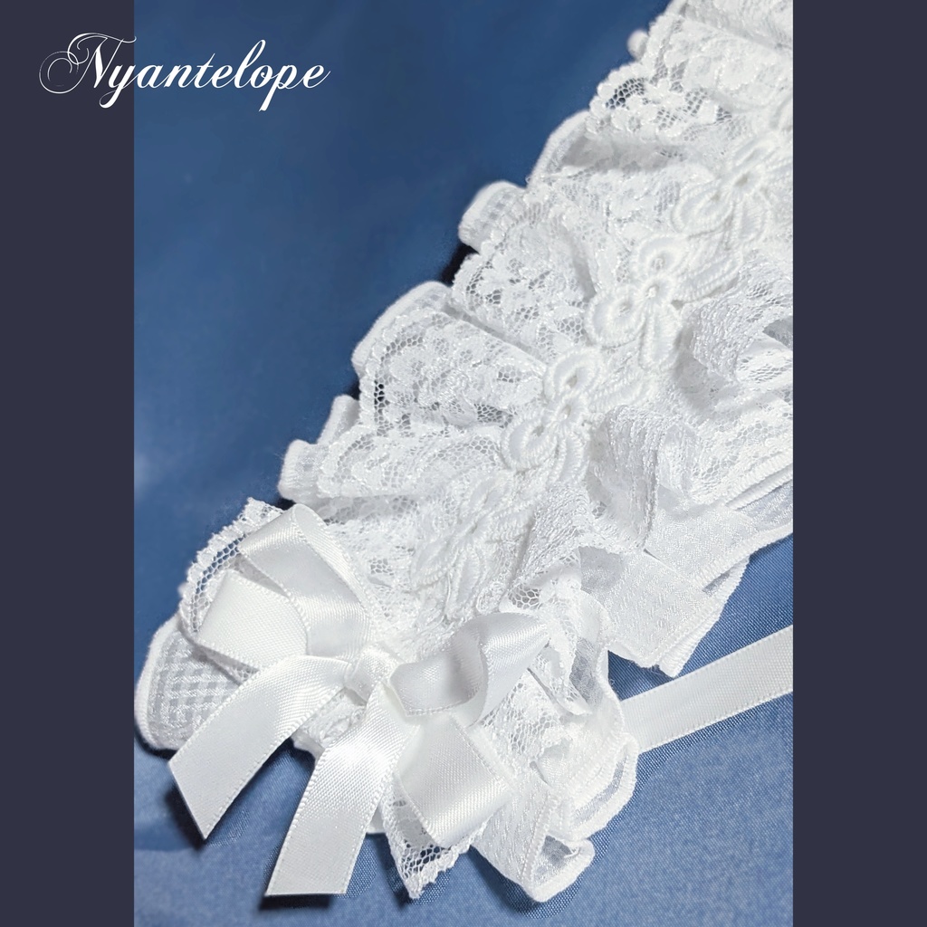 リボンレースのヘッドドレス(ブラック、ホワイト)【Nyantelope】 ロリータ ロリィタ ゴスロリ