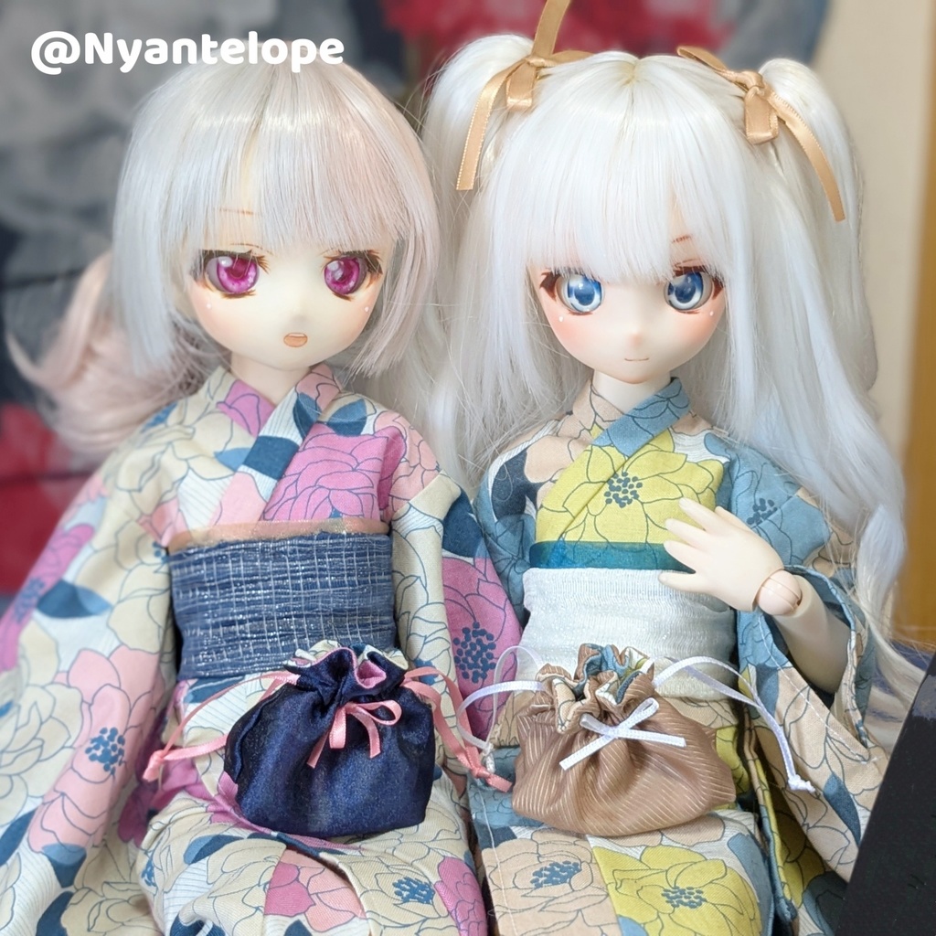 洋花のお嬢様浴衣(ピンク、イエロー)【Nyantelope】 MDD 浴衣 1/4 ドール