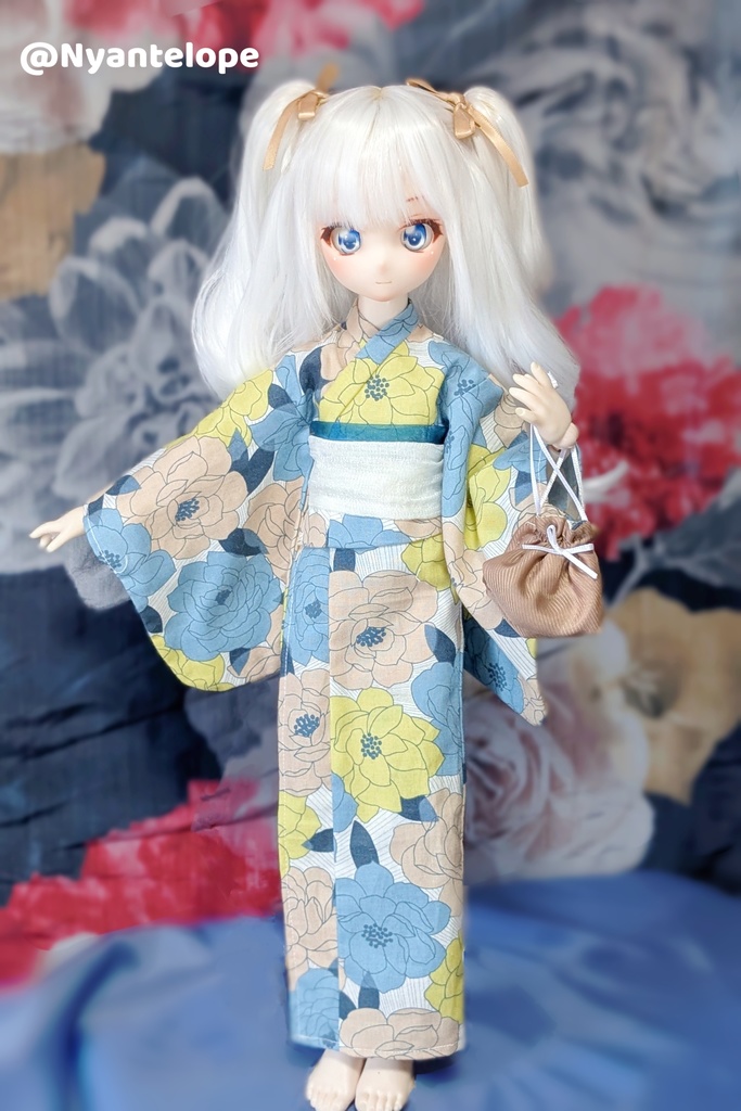 洋花のお嬢様浴衣(ピンク、イエロー)【Nyantelope】 MDD 浴衣 1/4 ドール