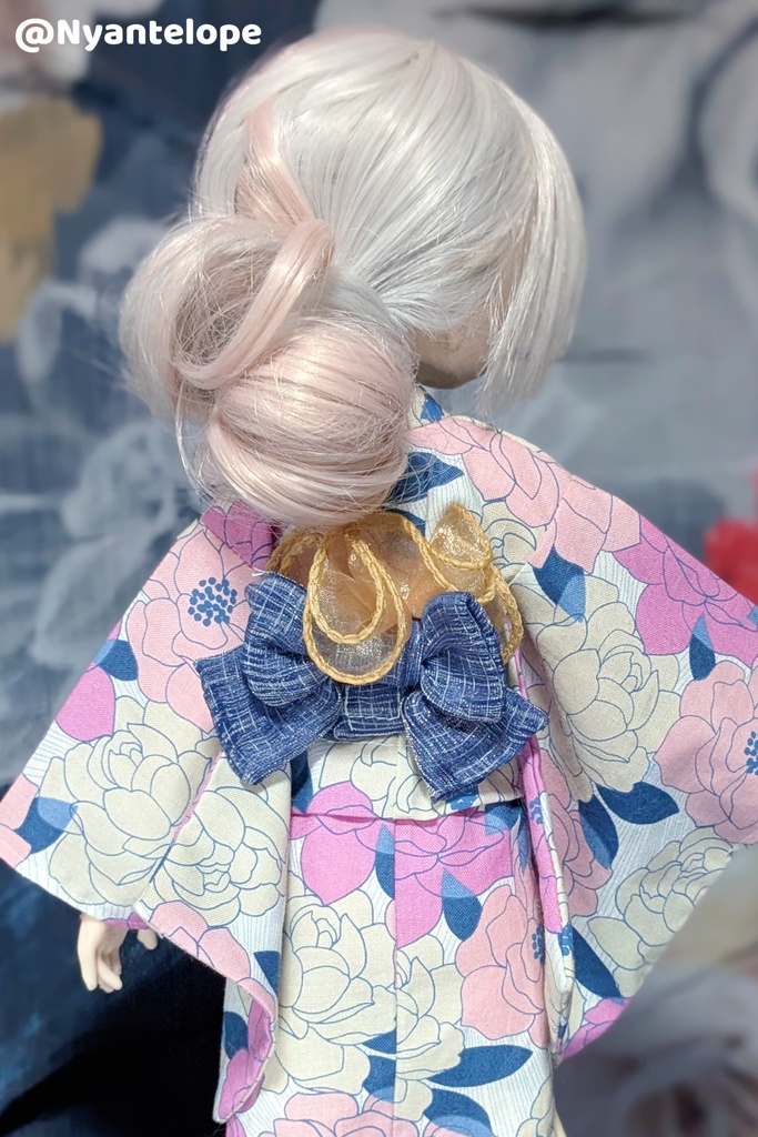 洋花のお嬢様浴衣(ピンク、イエロー)【Nyantelope】 MDD 浴衣 1/4 ドール