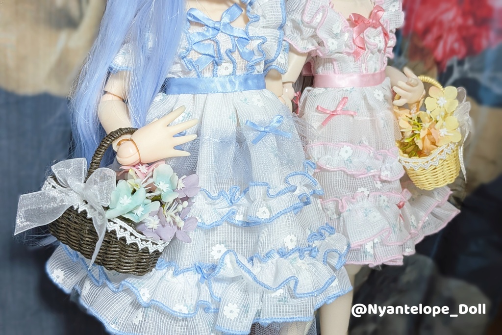 小花柄ドレス(ピンク、ブルー) 【Nyantelope】 MDD ドール服
