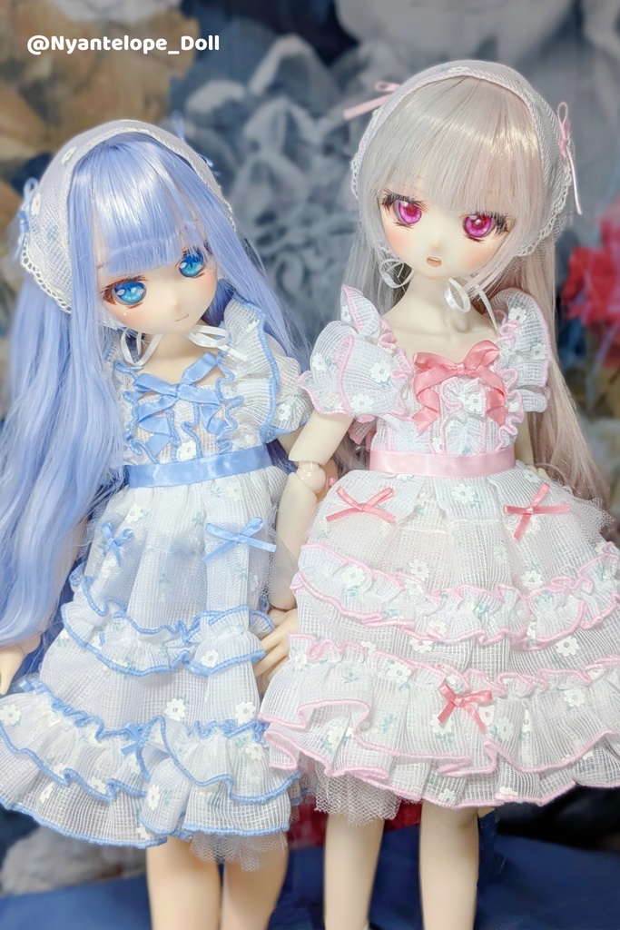 小花柄ドレス(ピンク、ブルー) 【Nyantelope】 MDD ドール服