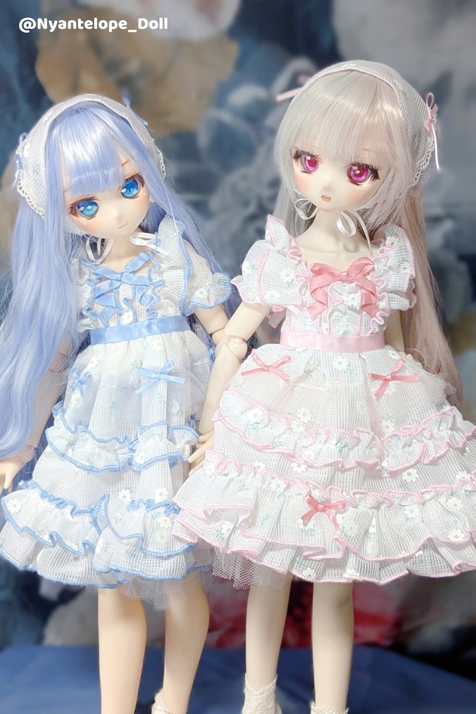 小花柄ドレス(ピンク、ブルー)　【Nyantelope】 MDD ドール服
