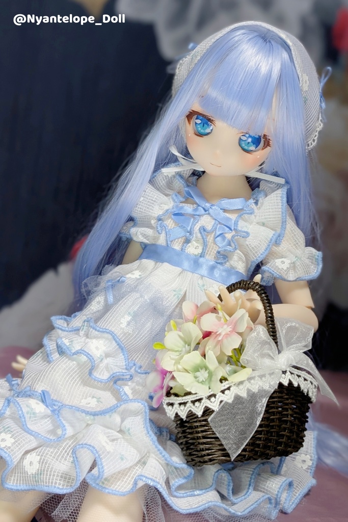 小花柄ドレス(ピンク、ブルー) 【Nyantelope】 MDD ドール服