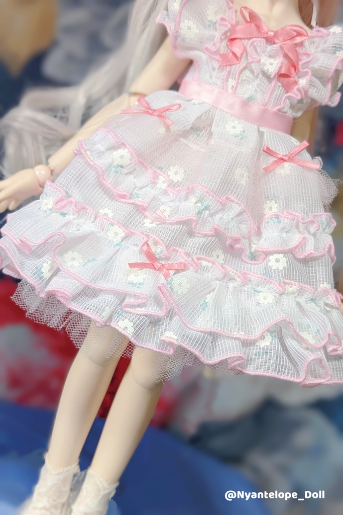 小花柄ドレス(ピンク、ブルー) 【Nyantelope】 MDD ドール服