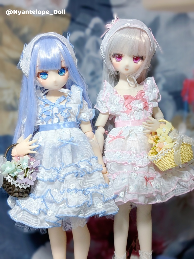 お花摘みかごバッグ (クリーム、ブラウン)【Nyantelope】 MDD ドール 小物 バッグ