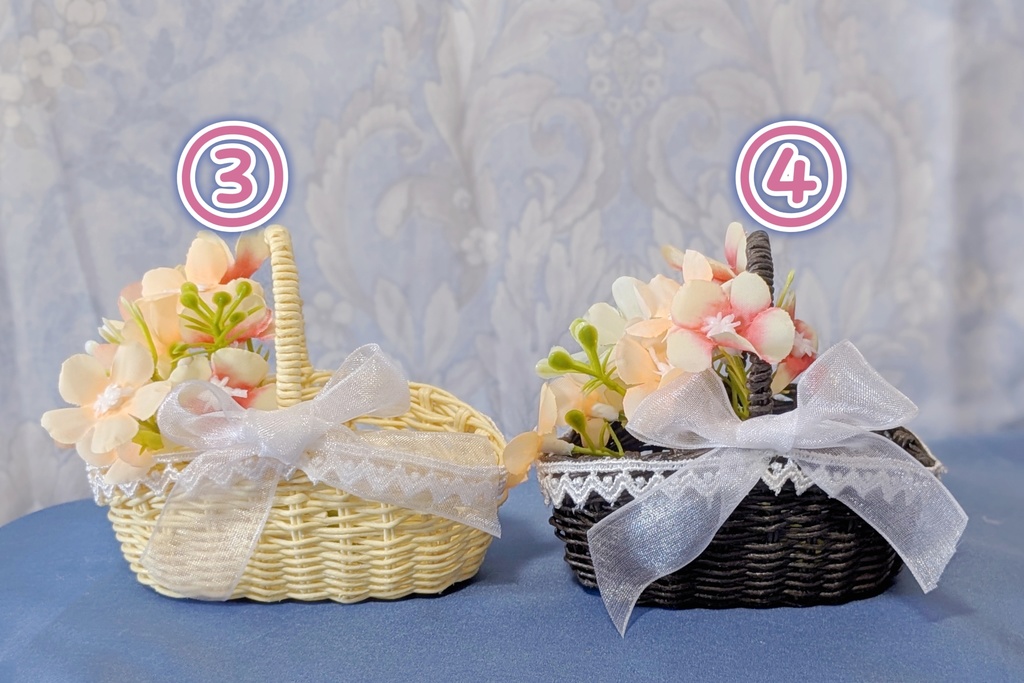 お花摘みかごバッグ (クリーム、ブラウン)【Nyantelope】 MDD ドール 小物 バッグ