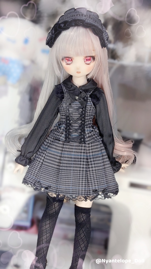 MDD グレンチェックのジャンスカセット 【Nyantelope】 MDD imomodoll ドール服 地雷系 量産型