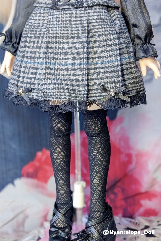 MDD グレンチェックのジャンスカセット 【Nyantelope】 MDD imomodoll ドール服 地雷系 量産型
