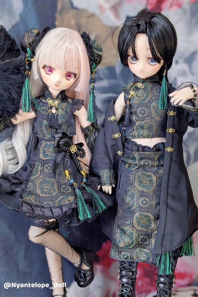 MDD チャイナロリィタちゃんセット、中華風お兄さんセット、羽扇子【Nyantelope】 imomodoll ロリィタ ロリータ チャイナ服