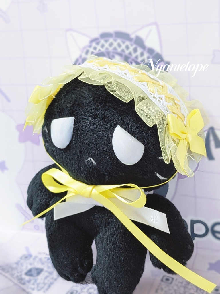 ワイヤー入りヘッドドレス(黒、白、水色、ピンク、黄色) ドール ぬいぐるみ MDD